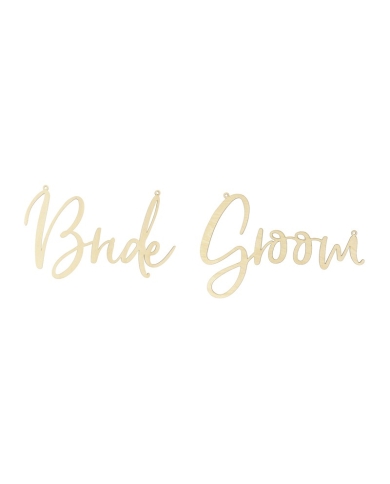 Holzstuhlschilder 'Bride & Groom' - The-Weddingshop