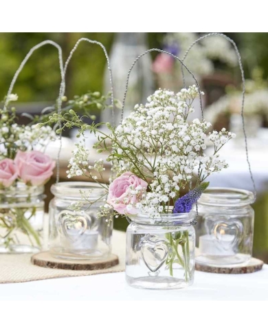 Teelichthalter aus Glas 'Herz' - The-Weddingshop