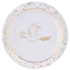 Assiette Carton 'Colombe et Rameau' (x10)