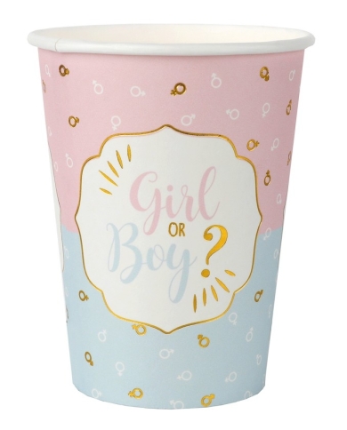 Pappbecher 'Girl or Boy' (10 Stück)