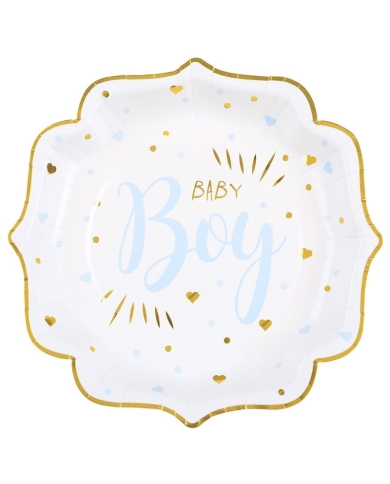 Pappteller 'Baby Boy' (10 Stück)