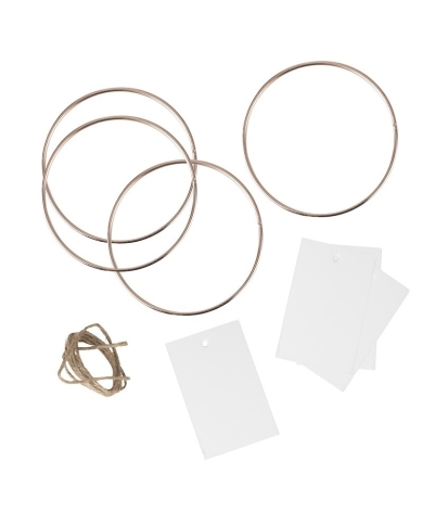 Tischkarten mit Metallring rosegold (4 Stück)