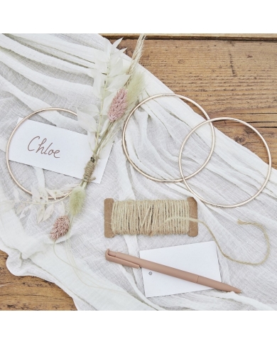 Tischkarten mit Metallring rosegold (4 Stück)