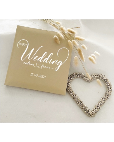 Gästebuch personalisiert 'Happy Wedding' - The-Weddingshop