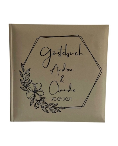 Gästebuch personalisiert 'Vintage Flower' - The-Weddingshop