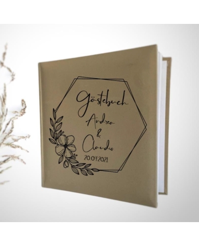Gästebuch personalisiert 'Vintage Flower' - The-Weddingshop