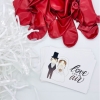 Lâcher de ballons 'Couple de mariés' (kit de 100 pièces) - rouge