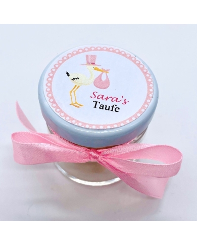 Autocollant personnalisé 'Cigogne rose' - allemand