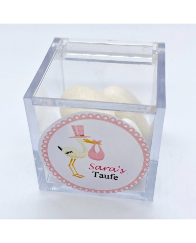 Autocollant personnalisé 'Cigogne rose' - allemand