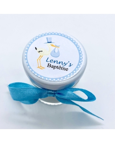 Autocollant personnalisé 'Cigogne bleu' - française