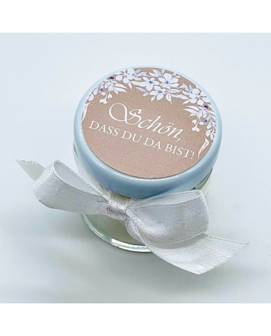 Aufkleber 'Schön dass du da bist - weisse Blumen'