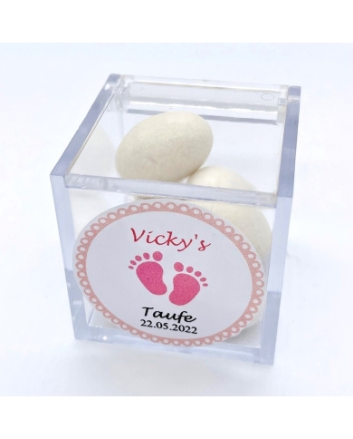 Aufkleber personalisiert 'Babyfüsse' - rosa - deutsch