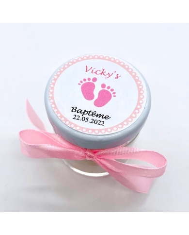 Miniglas personalisiert 'Babyfüsse' - rosa - The-Weddingshop