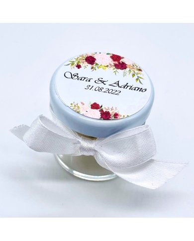 Pot à dragées personnalisé 'Roses'