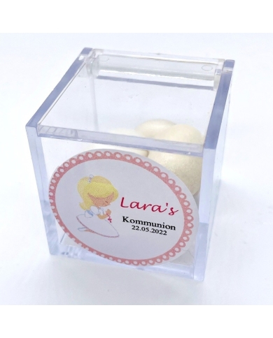 Aufkleber personalisiert 'Mädchen betend - Blond' - deutsch