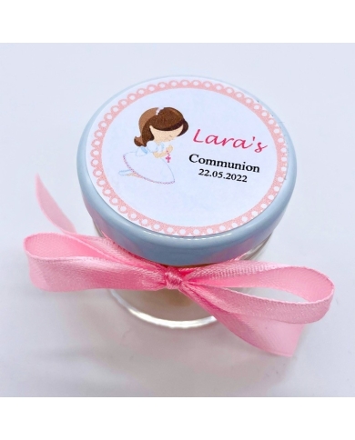 Aufkleber personalisiert 'Mädchen betend - Braun' - franz