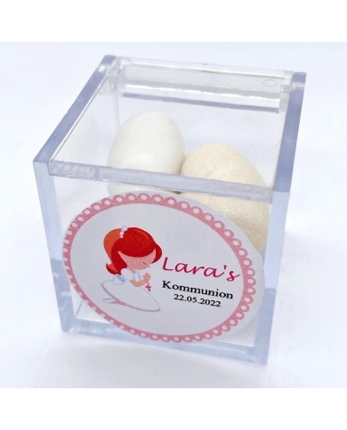 Autocollant personnalisé 'Fille priant - rouge' - allemand