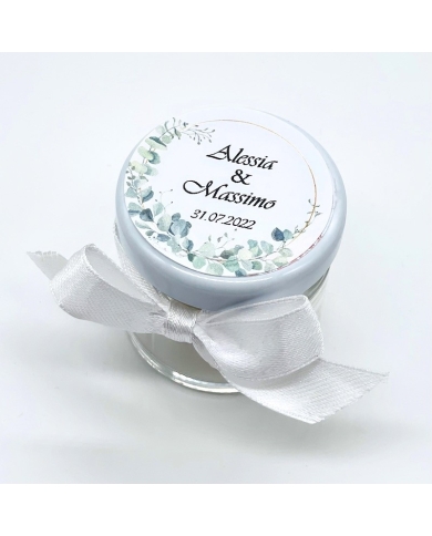 Pot à dragées personnalisé 'Eucalyptus'