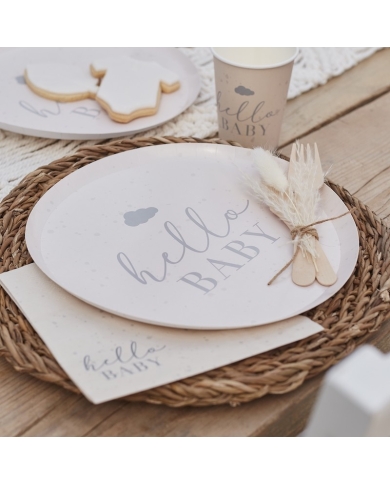8 Assiettes 'Hello Baby'