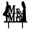 Cake Topper 'Couple de mariés Mr & Mrs'