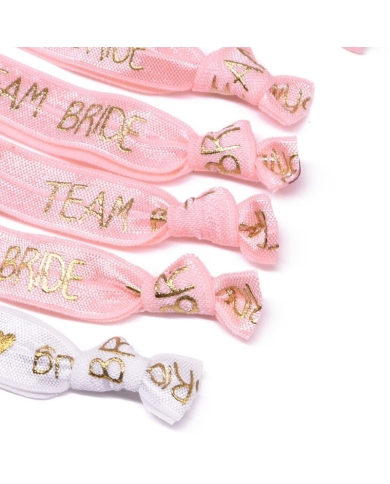 Armbänder 'Team Bride' (6 Stück) - Rosa