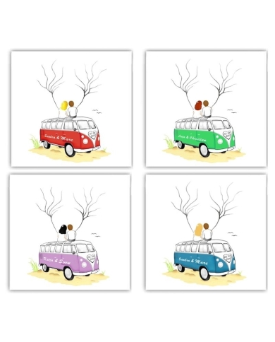 Fingerprint-Poster 'VW-Bus'