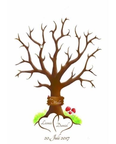 Fingerprint-Poster 'Brautpaar' (40 x 50 cm)