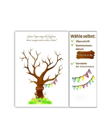 Poster empreintes digitales arbre confirmation - The-Weddingshop