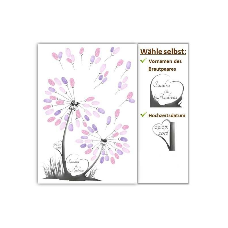 Fingerprint-Poster Pusteblume - The-Weddingshop