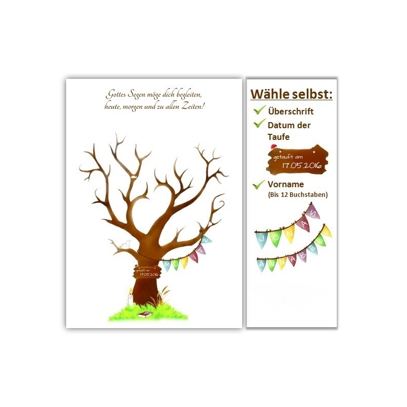 Fingerprint-Poster Taufbaum - The-Weddingshop