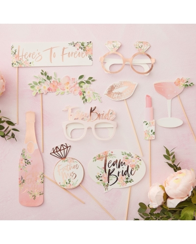 Photo Booth-Kit 'Team Bride' - Floral - The-Weddingshop