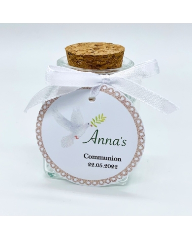 Korkenglas personalisiert 'Taube' franz