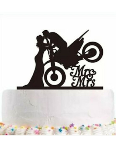 Cake Topper -  Mariés et moto - The-Weddingshop