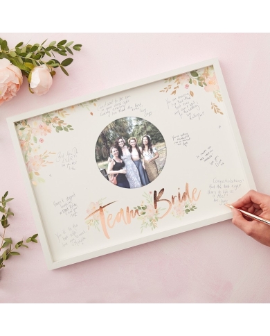 Gästebuch Bilderrahmen 'Team Bride' - Floral