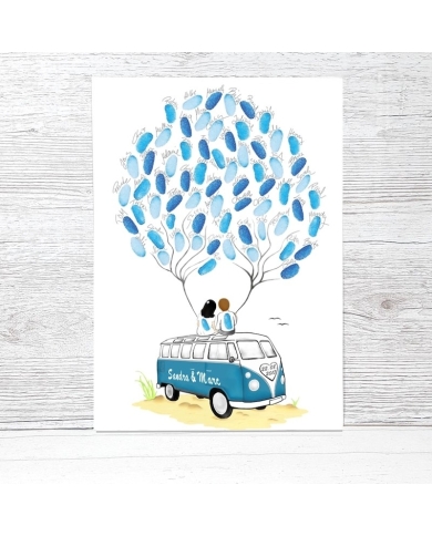 Fingerprint-Poster 'VW-Bus'