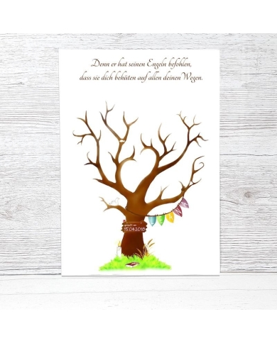 Fingerprint-Poster 'Taufbaum' (30 x 42 cm)