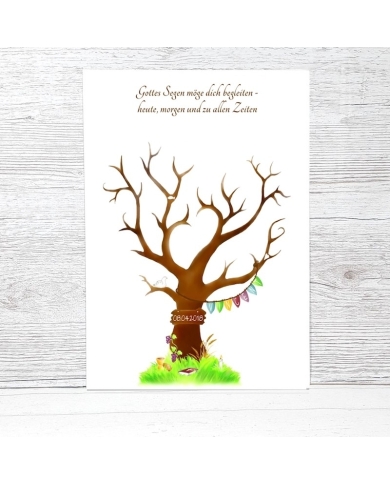 Fingerprint-Poster 'Baum Konfirmation' (30 x 42 cm)