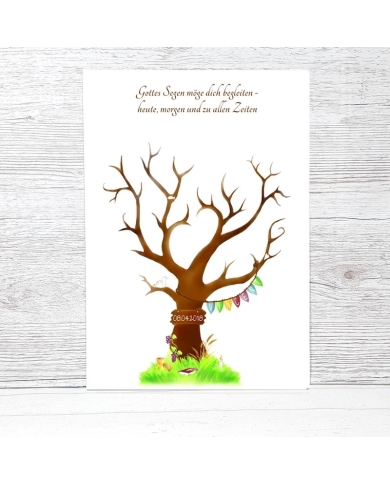 Poster empreintes digitales arbre confirmation - The-Weddingshop