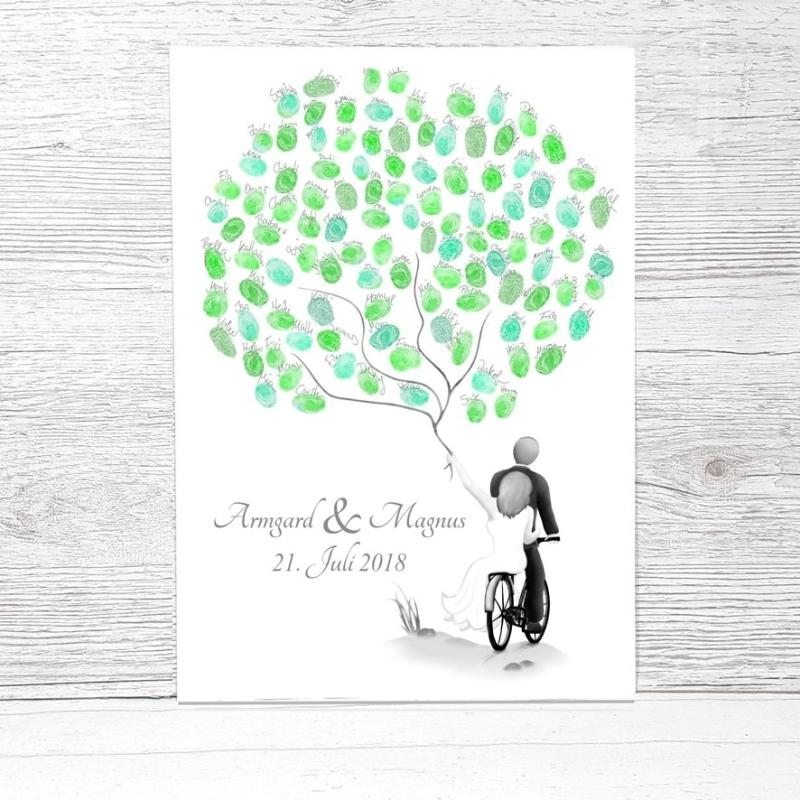 Fingerprint-Poster Fahrrad - The-Weddingshop