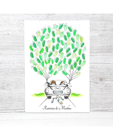 Toile avec empreintes digitales 'voiture'- The-Weddingshop