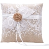 Coussin d'alliance 'Jute avec dentelle'