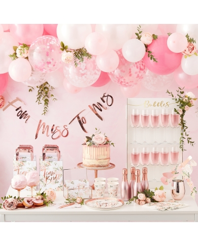 Schärpe 'Team Bride' - Floral (6 Stück)