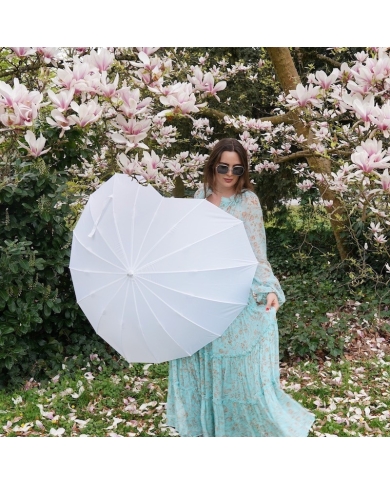 Ombrelle mariage Lolita Glamour Coeur Blanc - The-Weddingshop