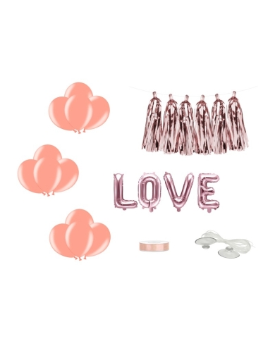 Autoschmuck-Set 'Love' - rosé gold