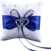 Coussin d'alliance 'Coeurs' - Bleu (10 x 10 cm)