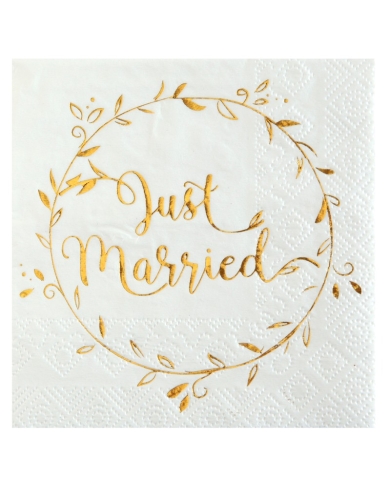 Servietten 'Just Married' - gold - The Weddingshop