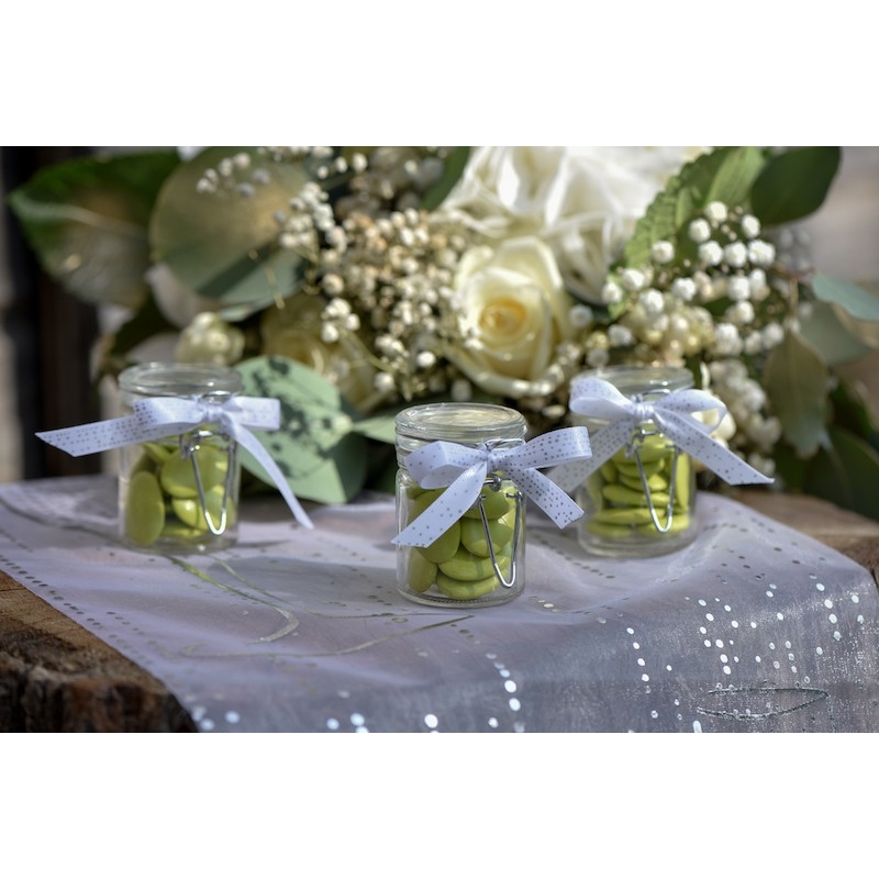 Pot dragées verre fermeture mécanique (x 4) - The-Weddingshop